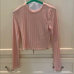 Forever 21 Light Pink cropped long sleeved shirt